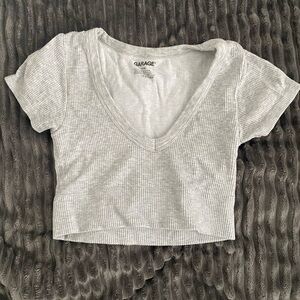 Garage Women's Gray Ribbed Top